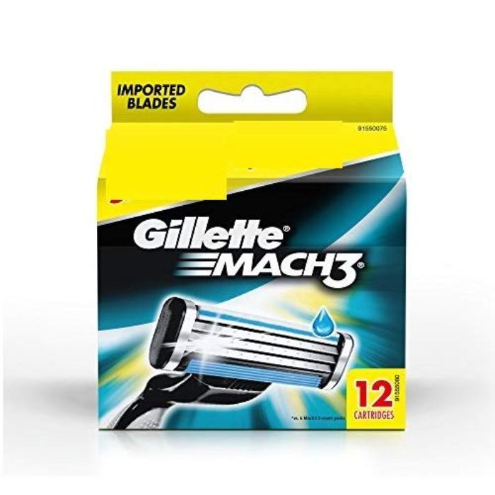 Buy Gillette Mach 3 Manual Shaving Razor Blades (Cartridge) 12s pack - Purplle