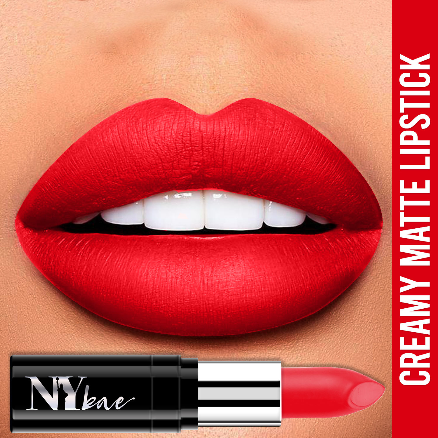 Buy NY Bae Creamy Matte Lipstick - Chanandler Bong 16 (4.2 g) | Red | Creamy Matte Finish | Rich Colour Payoff | Full Coverage | Smooth Application | Transfer Resistant | Long lasting | Vegan | Cruelty & Paraben Free - Purplle