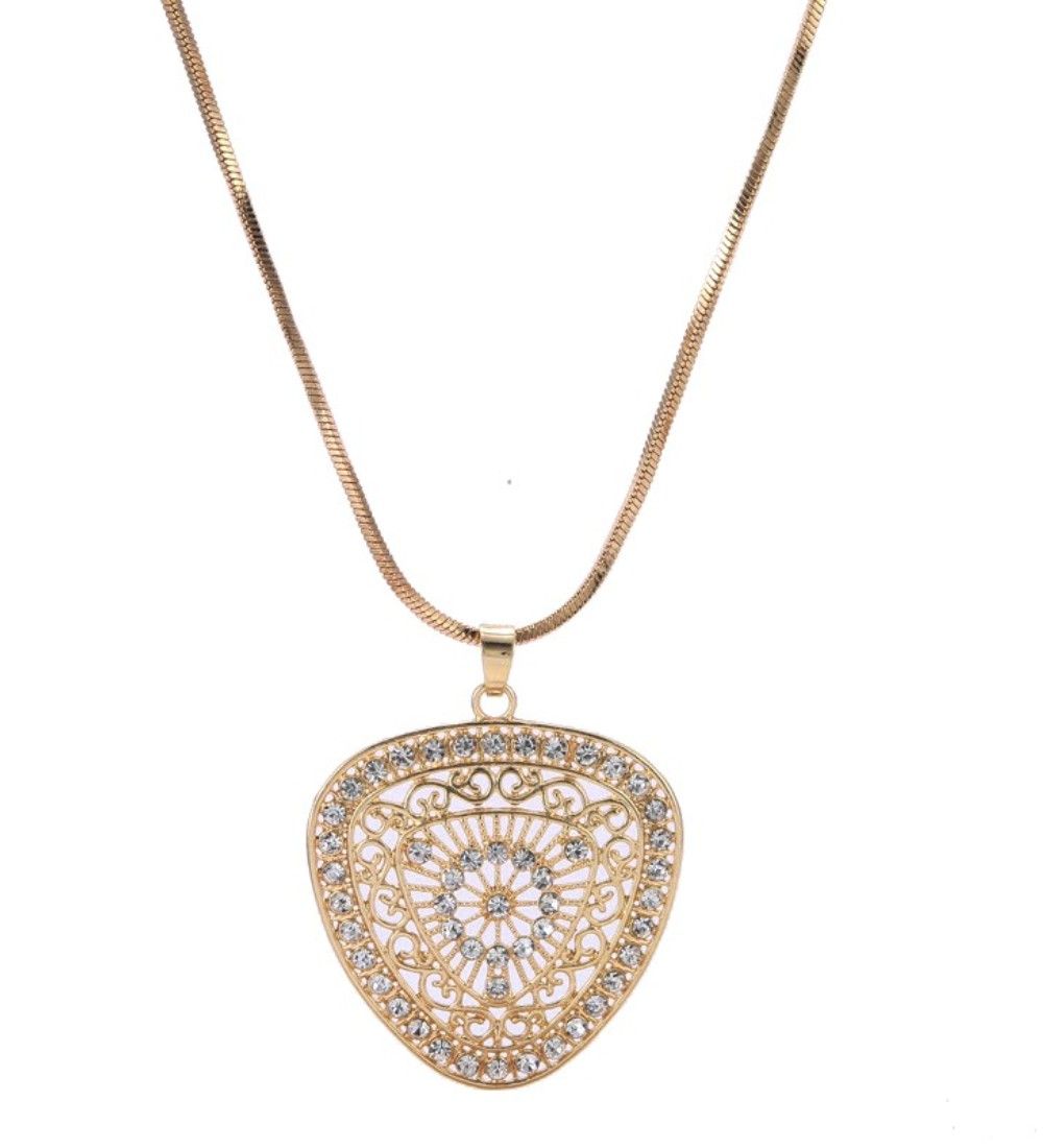 Buy Crunchy Fashion Hollow Gold Pendant Necklace - Purplle