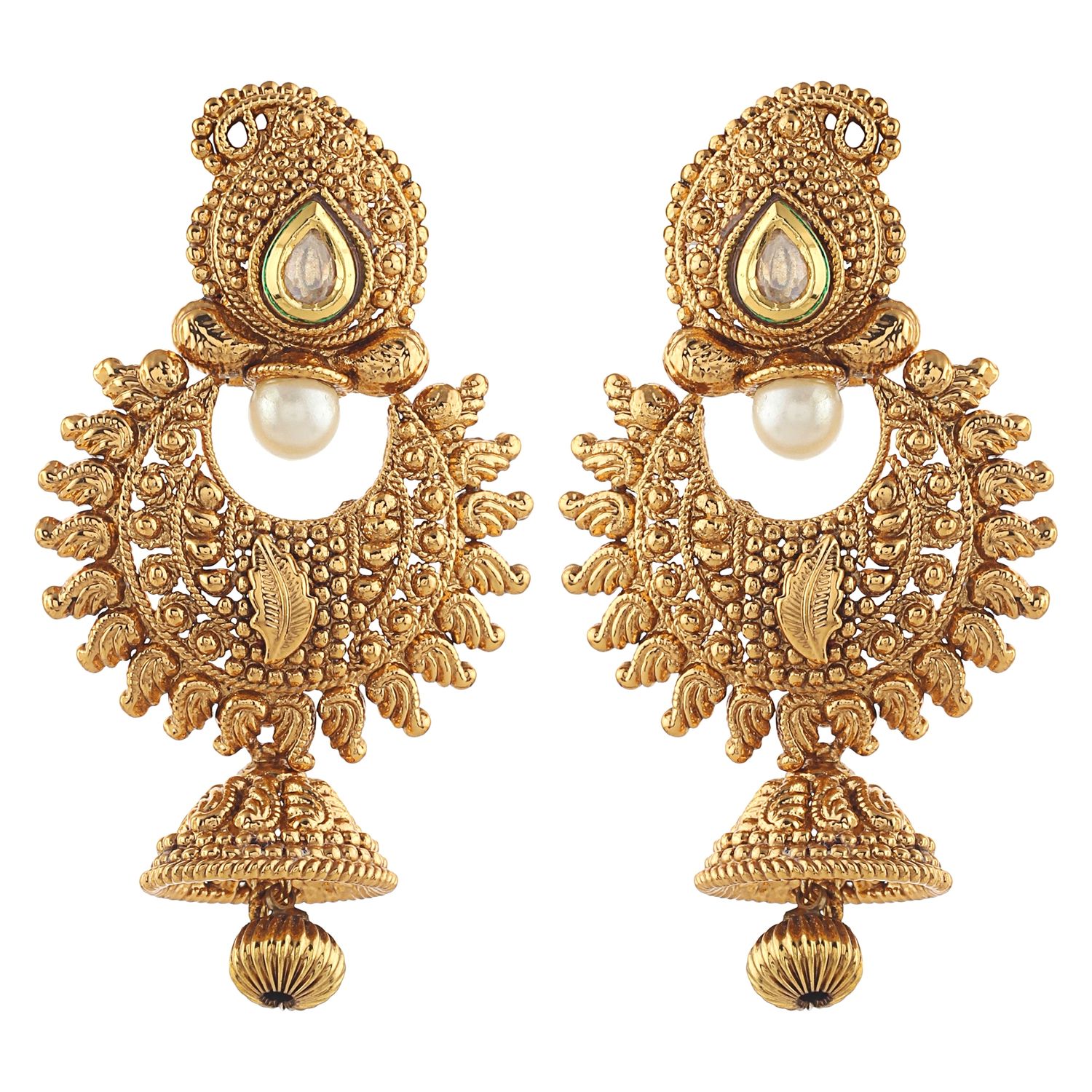Buy Royal Bling Golden Plated Traditional Drop Earring - Purplle