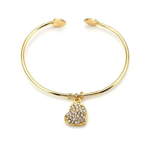 Buy Crunchy Fashion Valentine Special Golden Heart Bracelet - Purplle