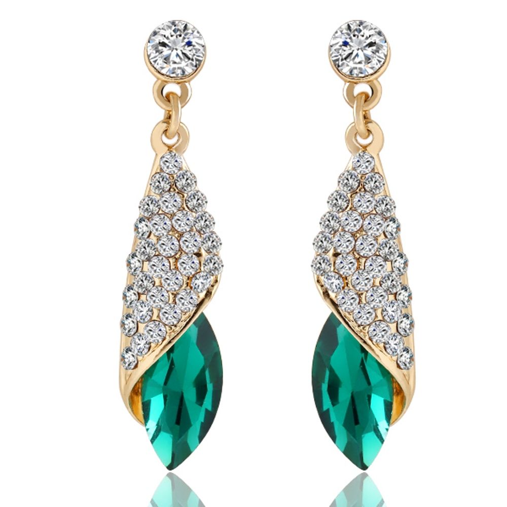 Buy Crunchy Fashion Vivid Jade Green Dewdrop Earrings - Purplle