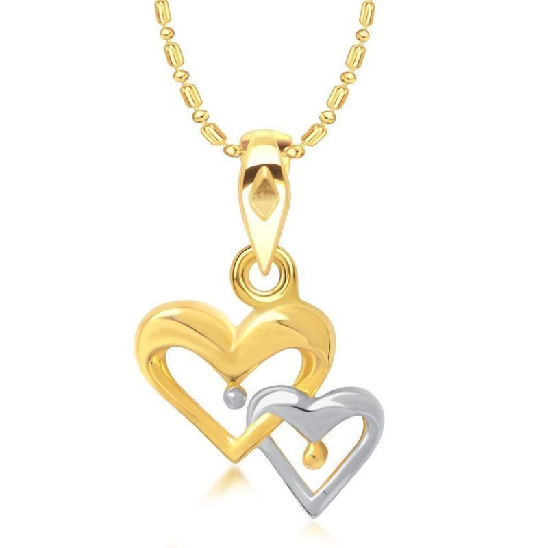 Buy Lishmark Trendytogetherness Forever Heart Shape Gold & Rhodium Plated Pendant With Chain - Purplle