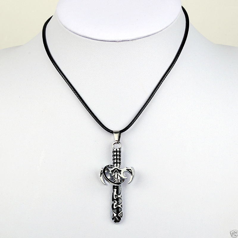 Buy Lishmark Fashion Jewelry Antique Silver Sword Pendant Black Leather Necklace 18? - Purplle