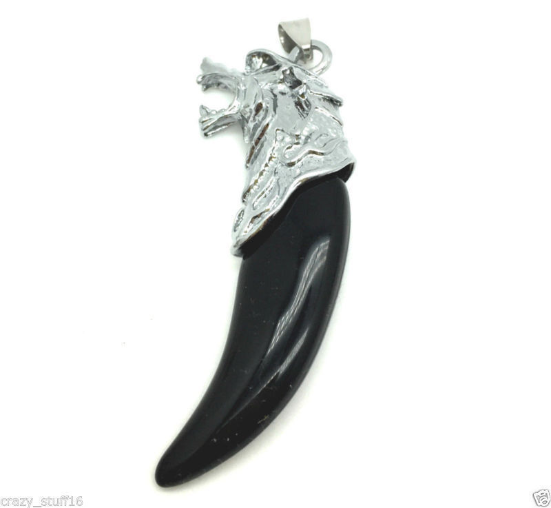 Buy Lishmark New Hot Man'S Charm Fashion Jewelry Black Wolf Tooth Pendant Leather Necklace - Purplle