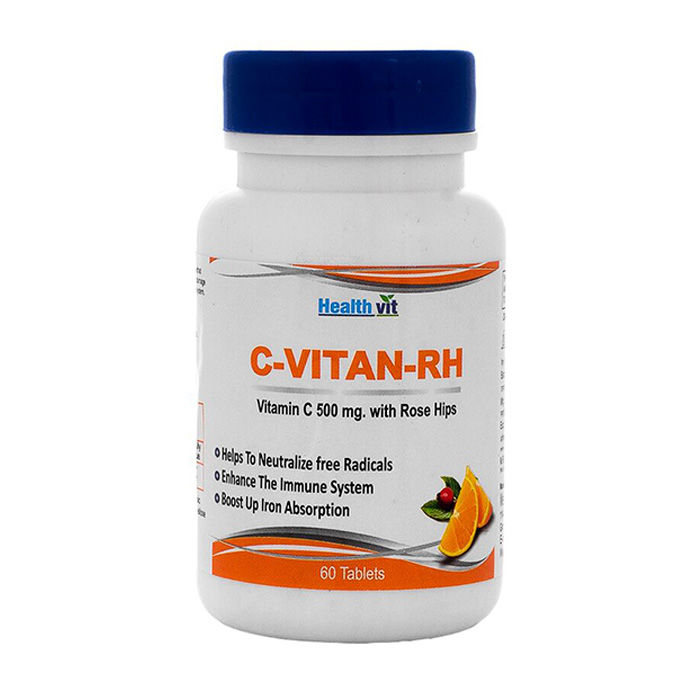 Buy Healthvit C-Vitan Vitamin C 500Mg With Rosehips 60 Chewable Tablets - Purplle