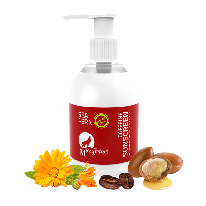 Buy MCaffeine SPF 30+ PA++ Sea Ferns Sunscreen With Argan Oil and Calendula - Paraben Free (150 ml) - Purplle
