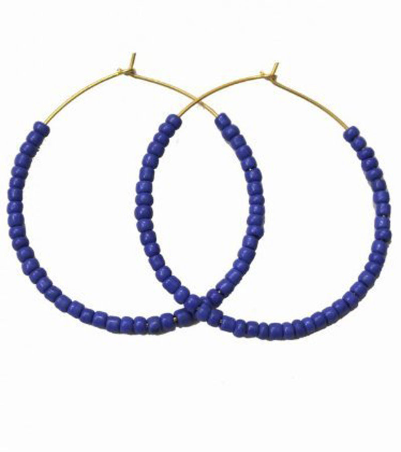Buy Karatcart 24k GoldPlated Blue Hoop Earrings Set For Women - Purplle