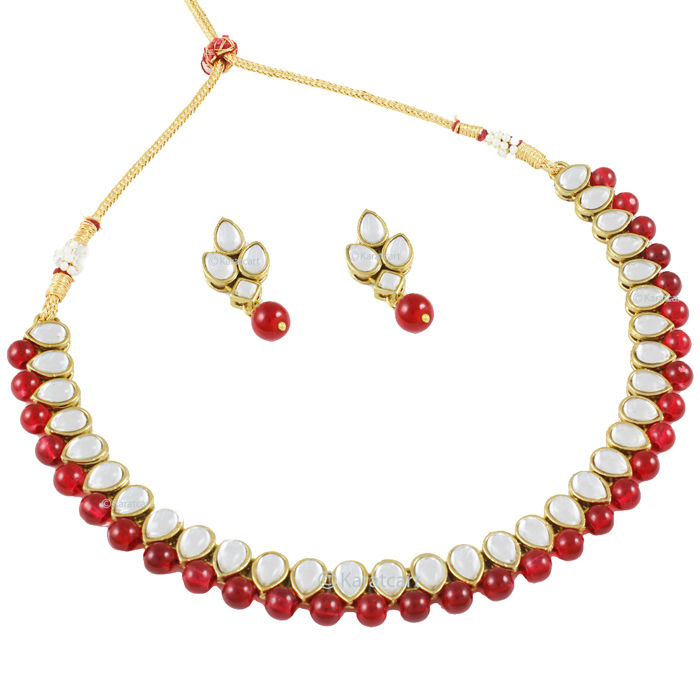 Buy Karatcart Brass Choker Necklace For Women (Red) - Purplle