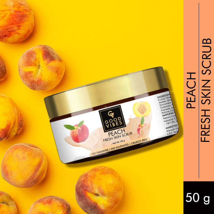 Buy Good Vibes Fresh Skin Face Scrub - Peach (50 gm) - Purplle