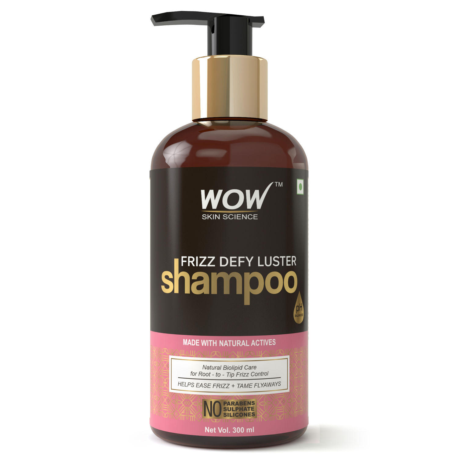 Buy WOW Skin Science Frizz Defy Luster Shampoo (300 ml) - Purplle