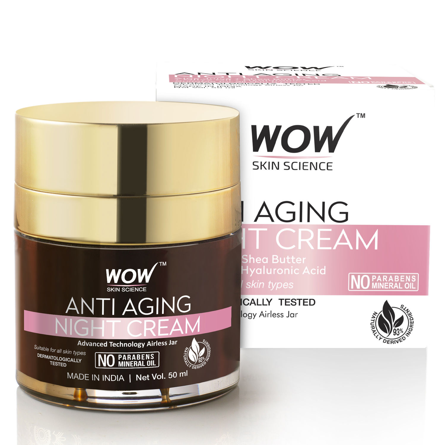 Buy WOW Skin Science Anti Aging Night Cream- Anti wrinkles and Fine lines- No Parabens & Mineral Oil Night Cream, 50mL - Purplle
