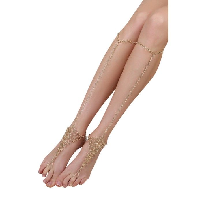 Buy Femnmas Long Beach Leg Chain Anklet - Purplle