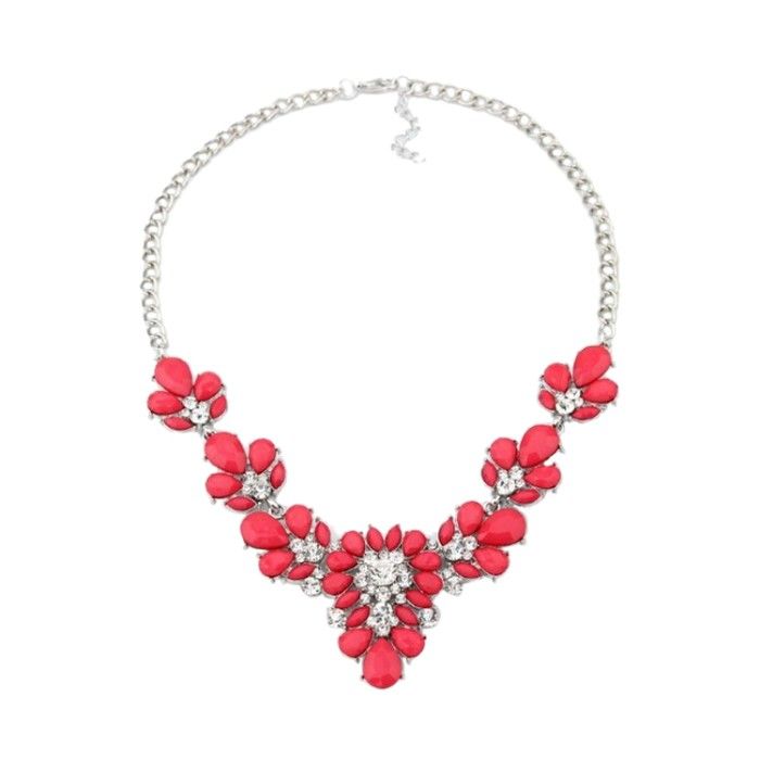 Buy Femnmas Red Flower Necklace - Purplle