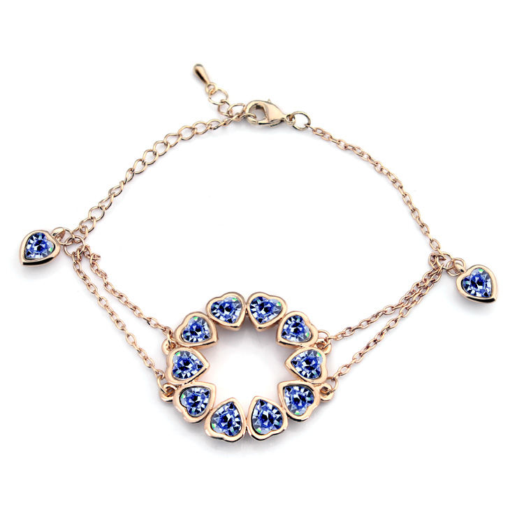 Buy Crunchy Fashion Austrain Crystal Charm Bracelet Bangle - Purplle