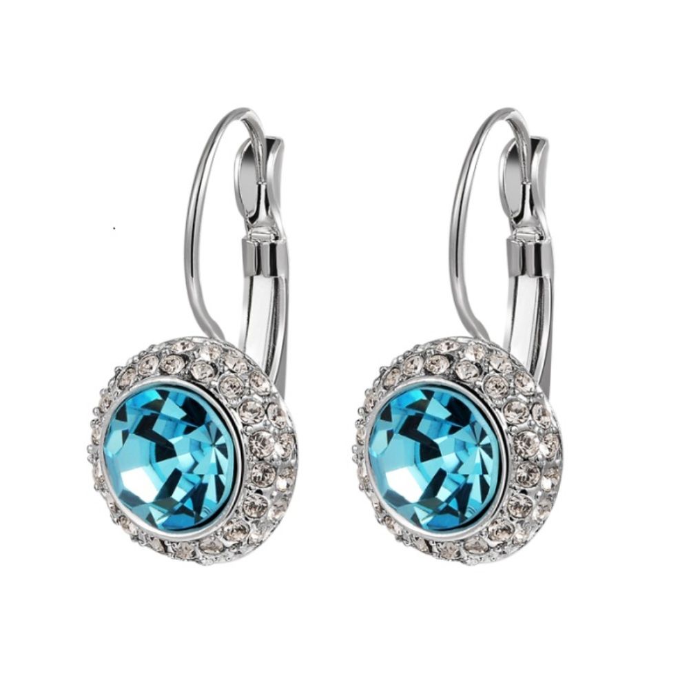 Buy Crunchy Fashion Austrain Crystal Blue Bali Earrings - Purplle