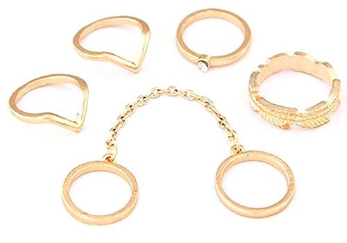 Buy Crunchy Fashion Finger Connection Ring Set - Purplle