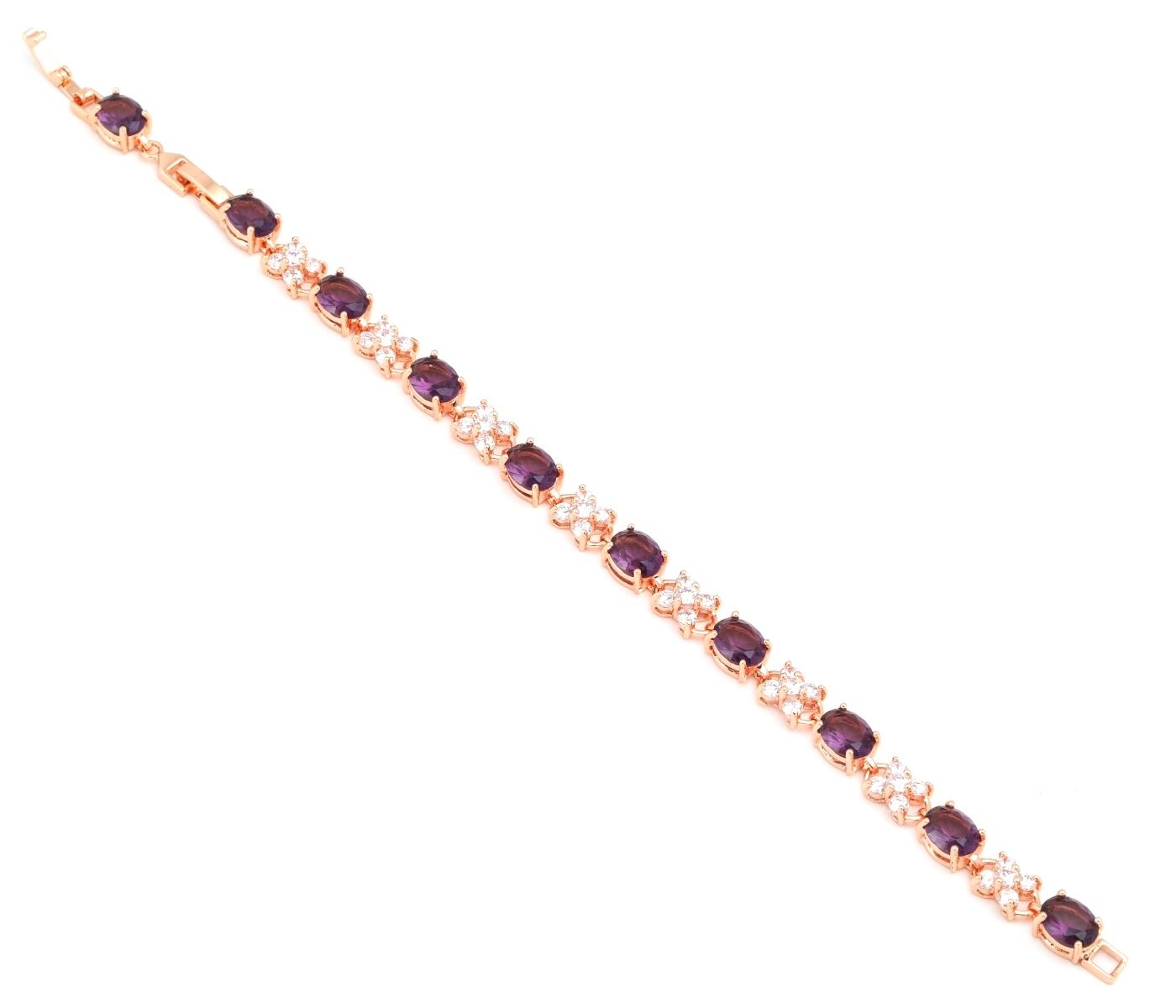 Buy Crunchy Fashion Purple Aaa Swiss Cubic Zirconia Sparkling Bangle Bracelet - Purplle