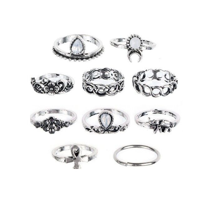 Buy Ferosh Silver Knuckle Ring Set - Purplle