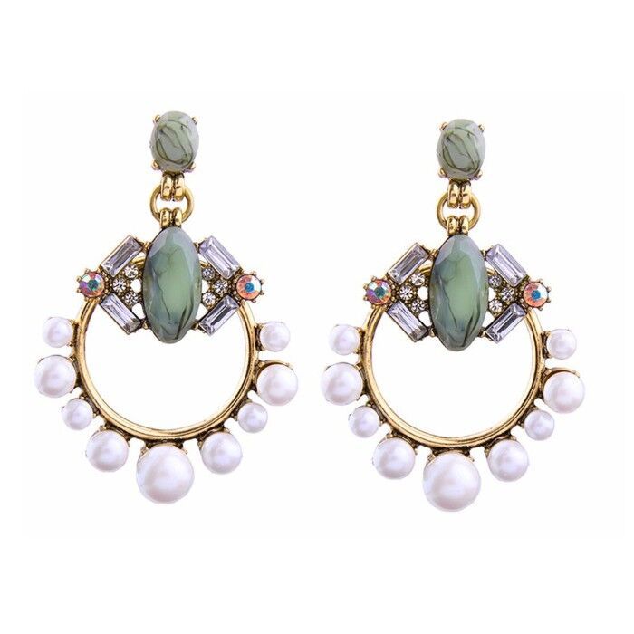 Buy Ferosh Pearl Olive Earrings - Purplle