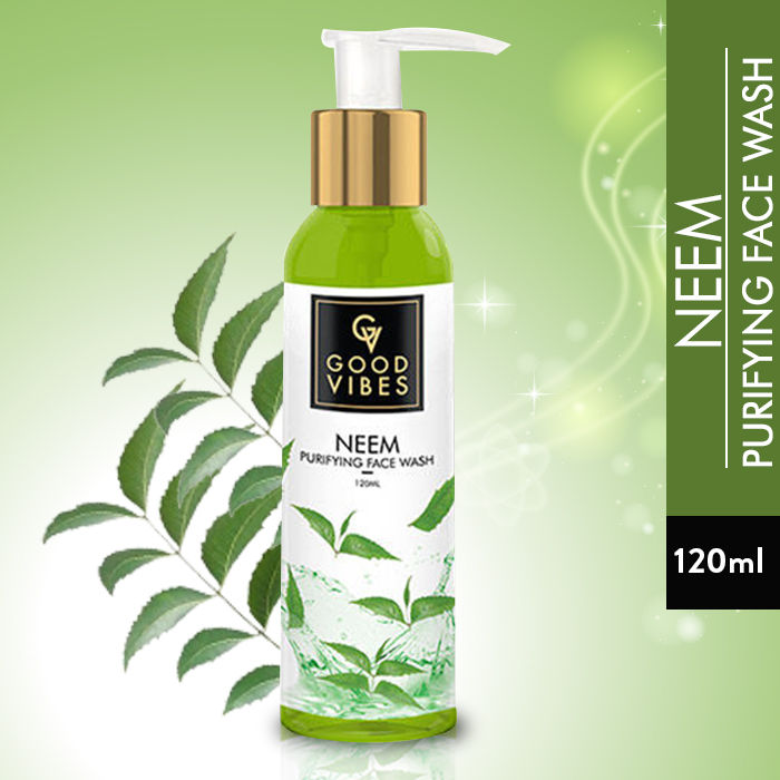 Buy Good Vibes Neem Purifying Face Wash | Moisturizing, Brightening | With Aloe Vera | No Parabens, No Mineral Oil, No Animal Testing (120 ml) - Purplle