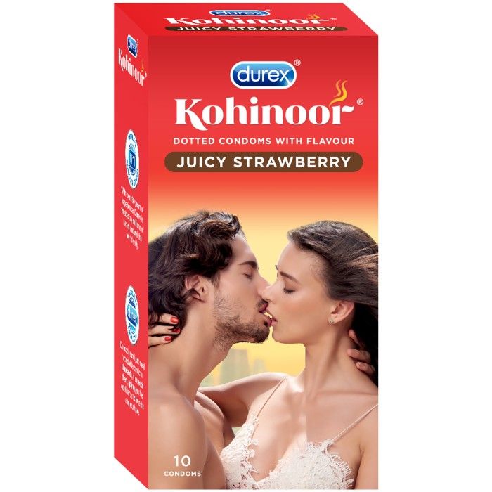 Buy Durex Kohinoor Condoms, Juicy Strawberry- 10s - Purplle