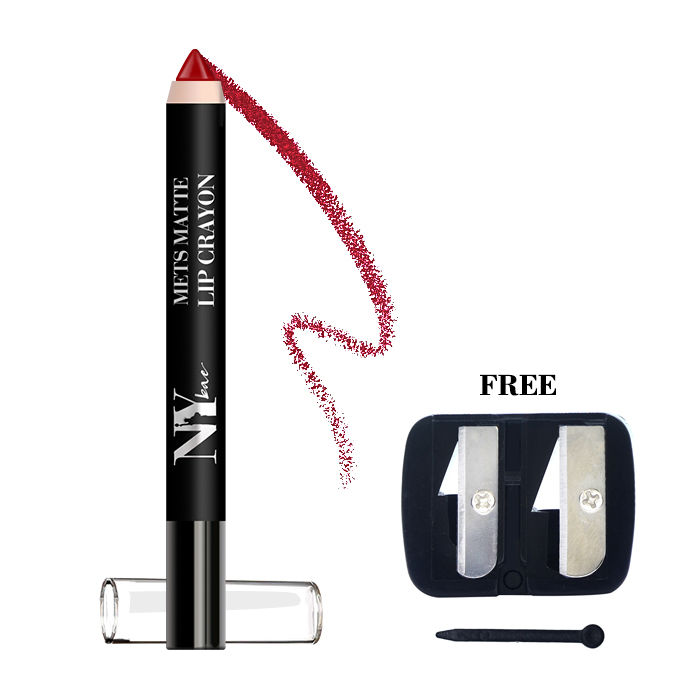 Buy NY Bae Lip Crayon, Mets Matte, Red - Playoffs Champion 6 With Free Sharpener - Purplle