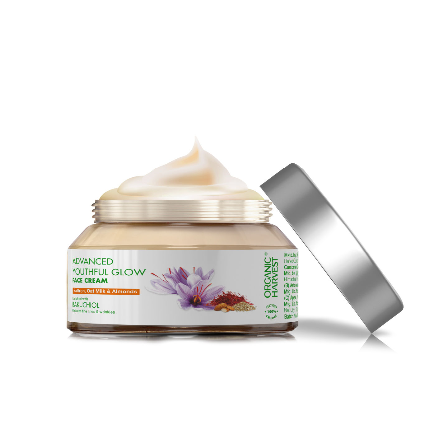 Buy Organic Harvest Advanced Youthful Glow Face Cream: Saffron, Oat Milk & Peach - 50gm - Purplle