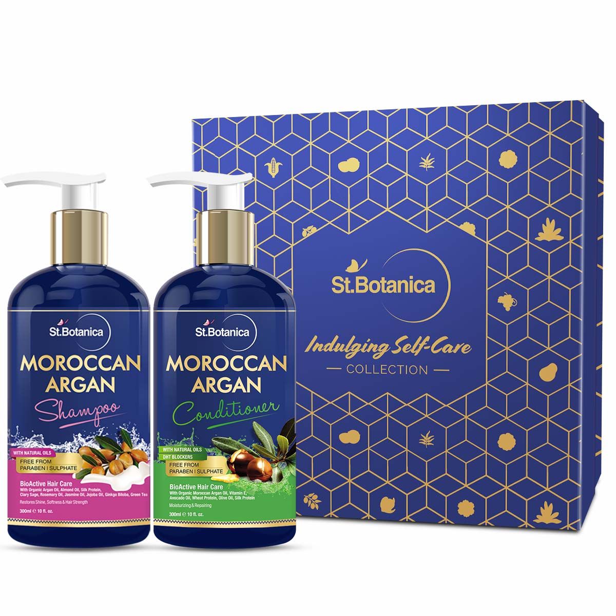 Buy St.Botanica Nourishing Haircare Combo | StBotanica Moroccan Argan Hair Shampoo + Argan Hair Conditioner, 300ml - Purplle