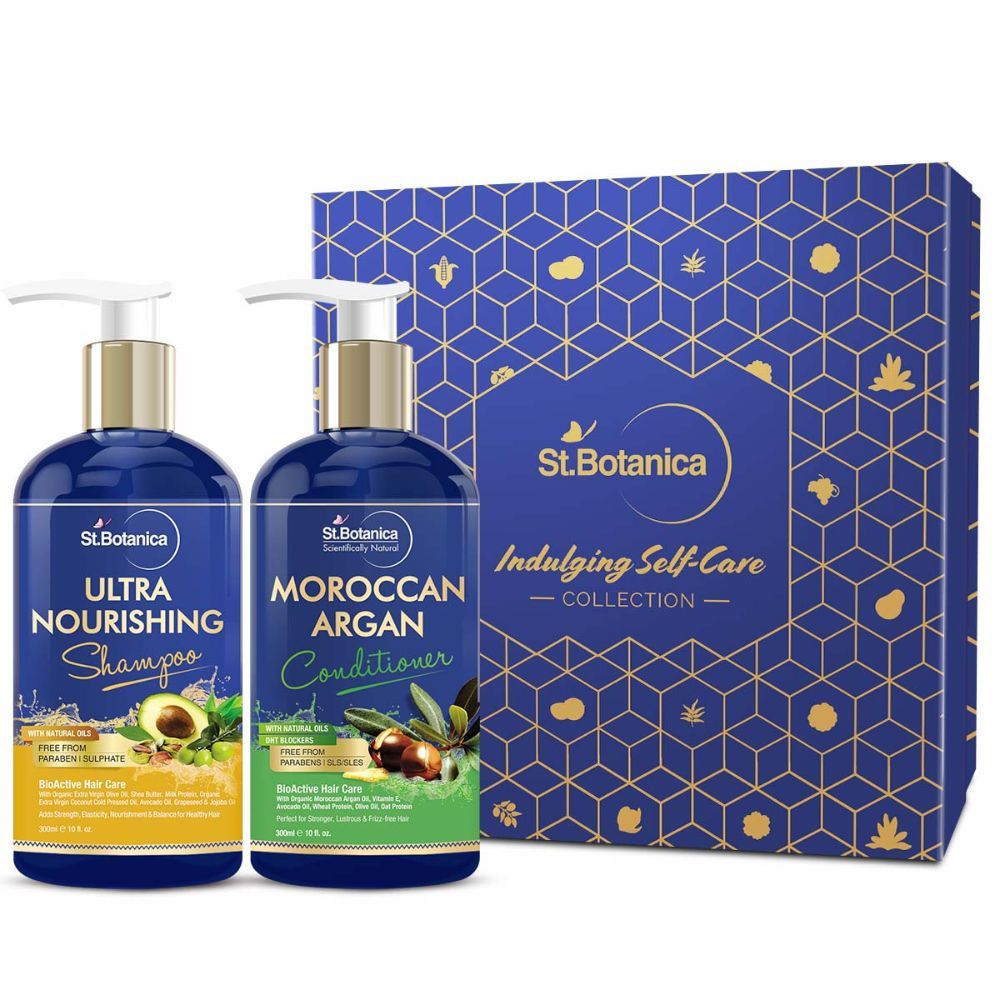 Buy St.Botanica Hydrating Haircare Combo | StBotanica Ultra Nourishing Hair Shampoo + Moroccan Argan Hair Conditioner, 300ml - Purplle