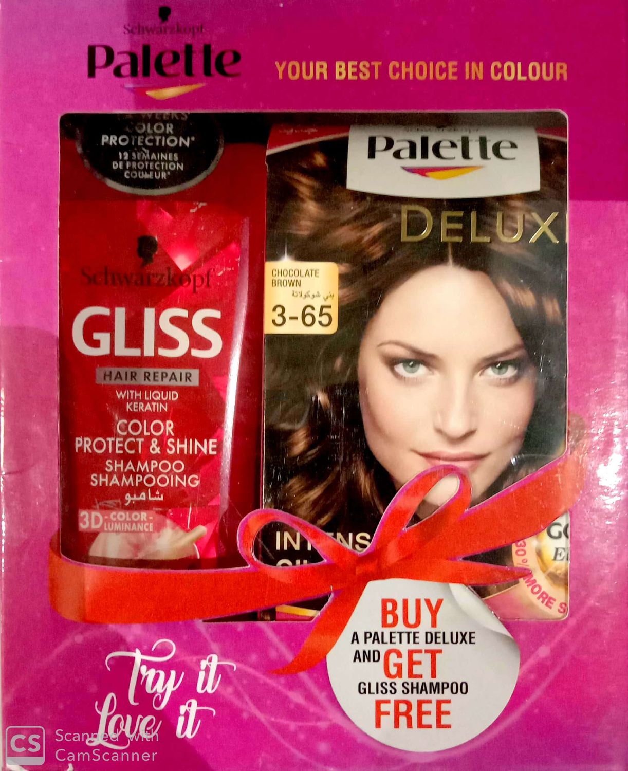 Buy Schwarzkopf Palette Deluxe Intense Oil Care Color 3-65 Chocolate Brown (115 ml) & Free All Weather Taft Power Hair Lacquer (250 ml) - Purplle