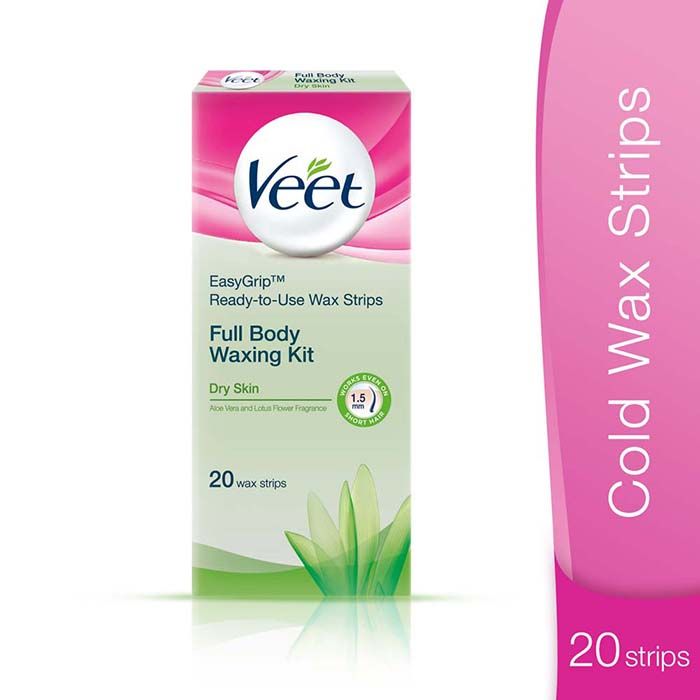 Buy Veet Full Body Waxing Kit, Easy-Gelwax Technology, Dry Skin- 20 Strips - Purplle