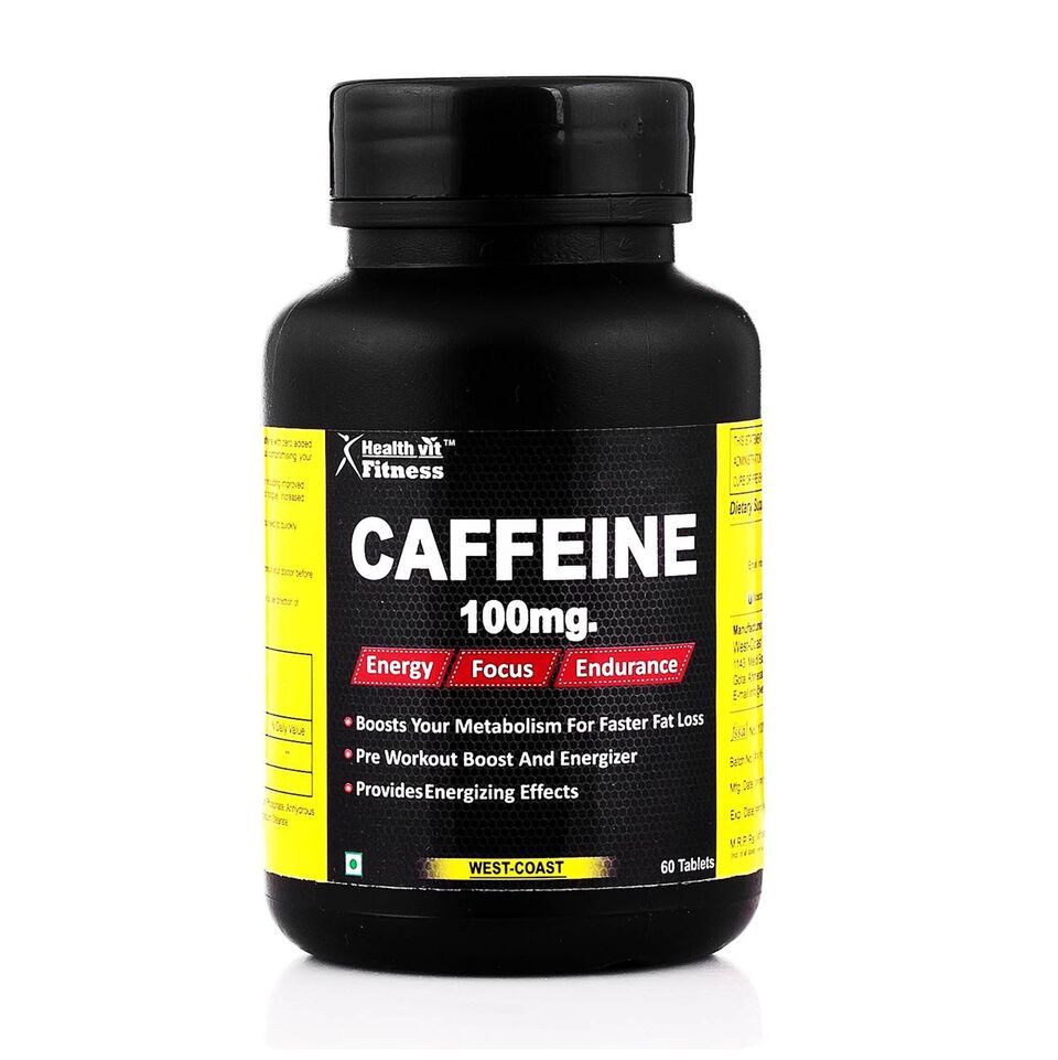 Buy Healthvit Fitness Caffeine 100MG 60 Tablets - Purplle