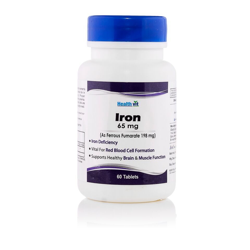 Buy Healthvit Iron Ferrous Fumarate 17MG | 60 Tablets (Pack of 2) - Purplle