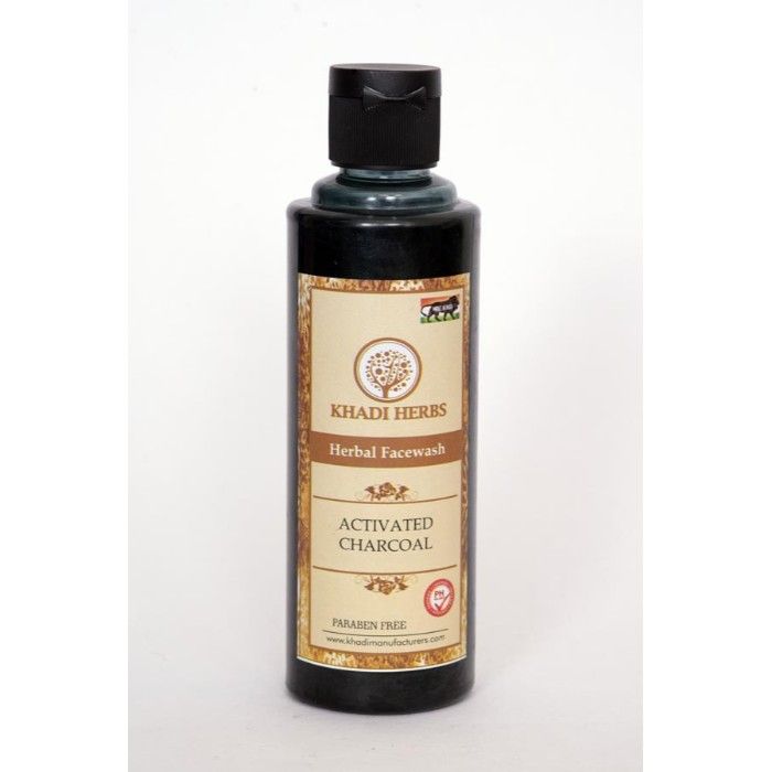 Buy Khadi Herbs Activated Charcoal Face Wash 210ml, Paraben Free - Purplle