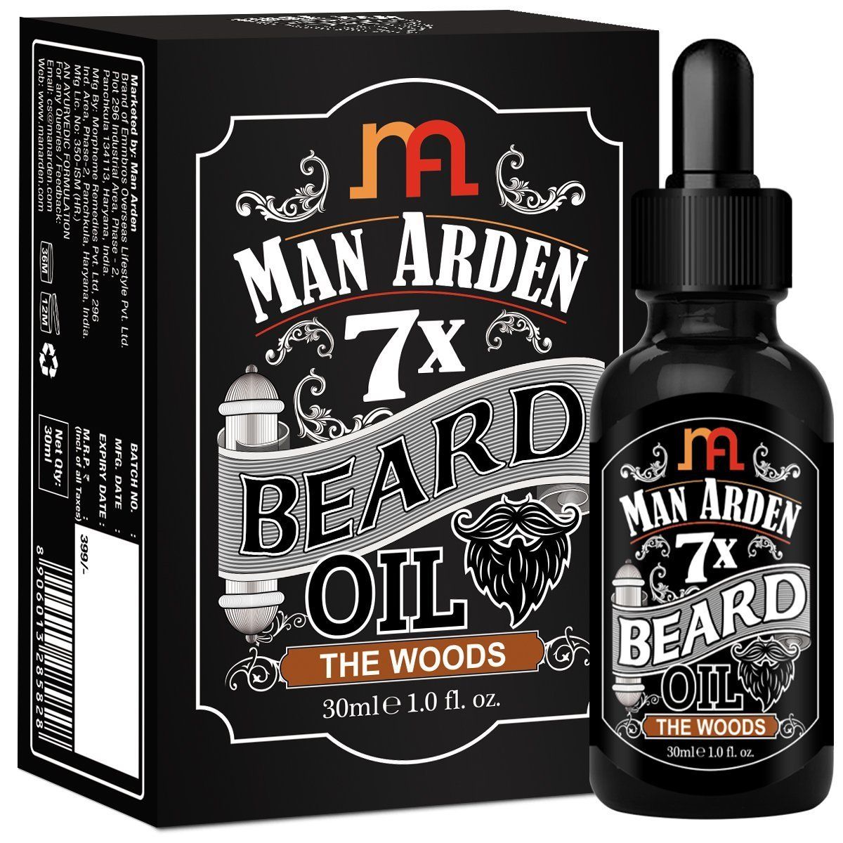 Buy Man Arden 7X Beard Oil (The Woods) - 7 Premium Oils Blend Supports Beard Growth & Nourishment (30 ml) - Purplle