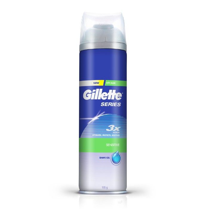 Buy Gillette Series 3X Sensitive Shave Gel With Aloe (195 g) - Purplle