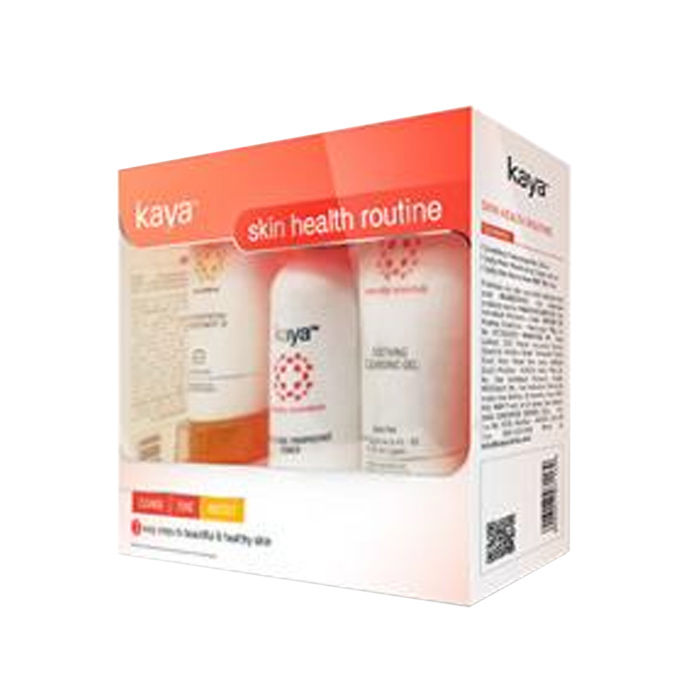 Buy Kaya Clinic Skin Health Routine, 3 Step Kit With A Cleansing Gel/Facewash + Alcohol free Face Toner + Sunscreen With SPF 30, 475 Ml - Purplle