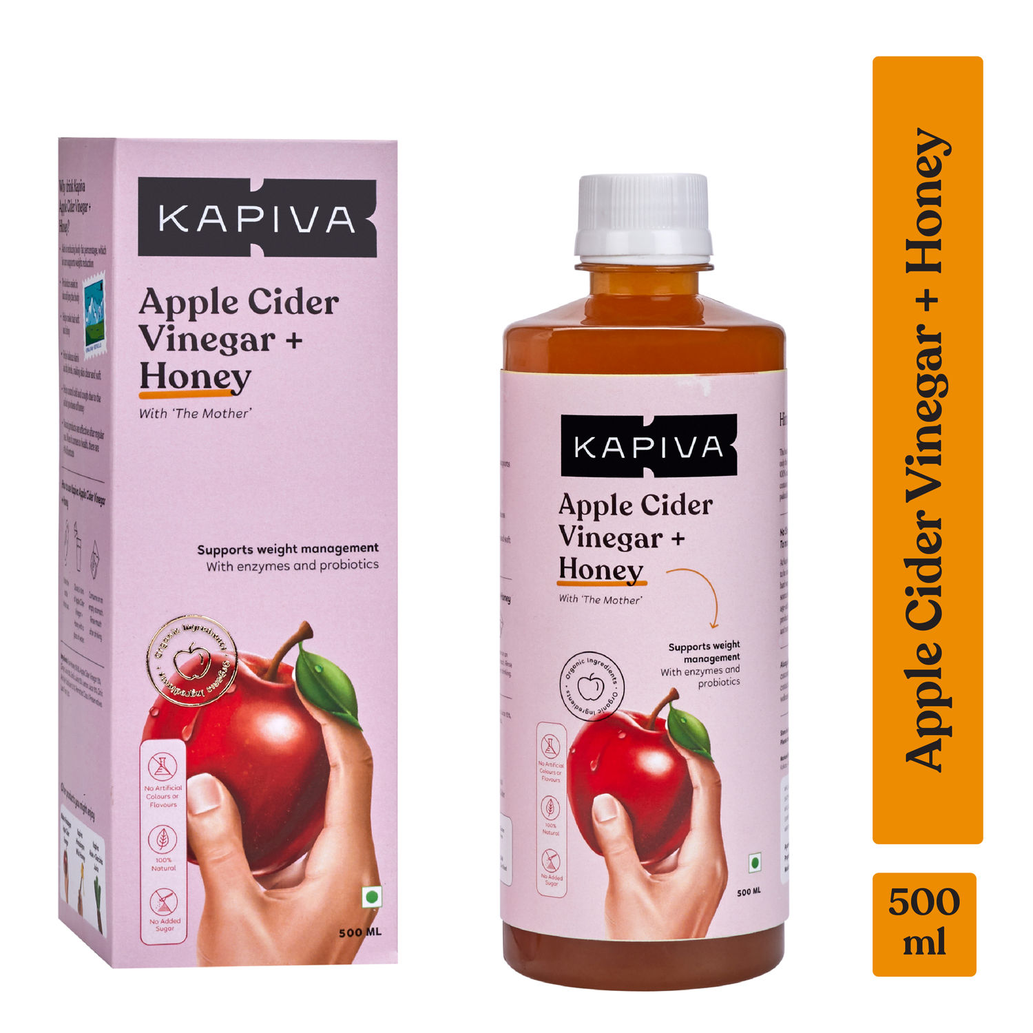 Buy Kapiva Apple Cider Vinegar + Honey - Helps Lower Cholestrol, 1L - Purplle