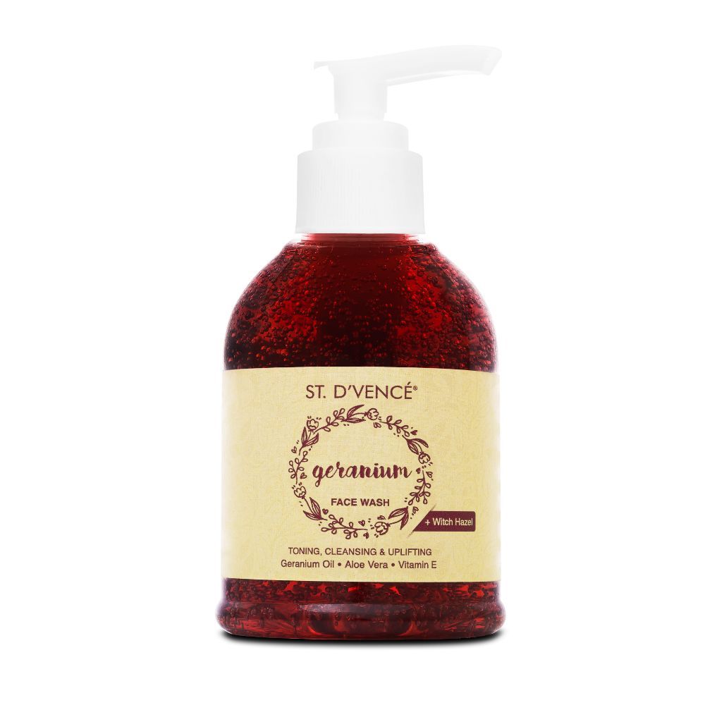 Buy ST. D´VENCE Geranium Oil Face Wash With Witch Hazel & Aloe Vera (150 ml) - Purplle