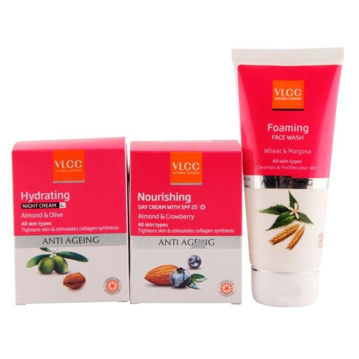 Buy VLCC Anti Aging Night Cream and Day Cream and Anti Aging Face wash Combo (200 g) - Purplle