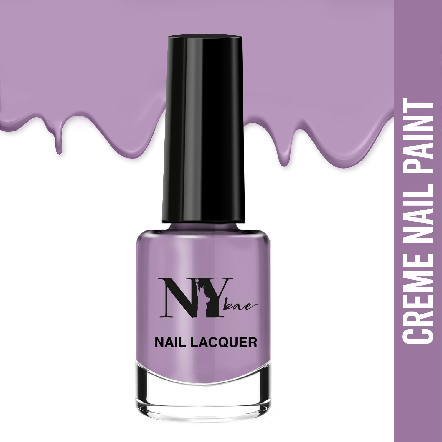 Buy NY Bae Creme Nail Enamel - Milk With Crushed Blueberry 15 (6 ml) | Purple | Smooth Creamy Finish | Rich Colour Payoff | Chip Resistant | Quick Drying | One Swipe Application | Vegan | Cruelty & Lead Free | Non-Toxic - Purplle