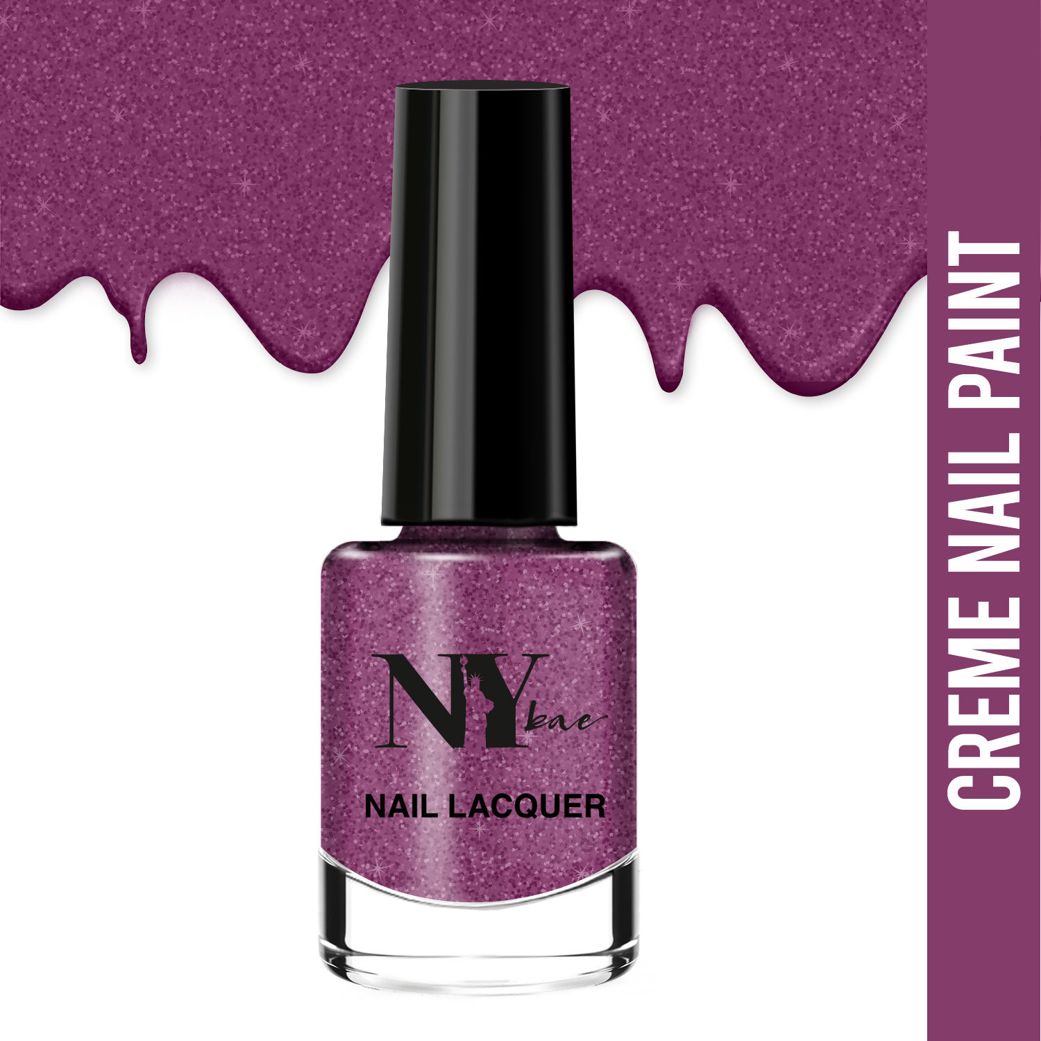 Buy NY Bae Creme Nail Enamel - Eclairs 19 (6 ml) | Purple | Smooth Creamy Finish | Rich Colour Payoff | Chip Resistant | Quick Drying | One Swipe Application | Vegan | Cruelty & Lead Free | Non-Toxic - Purplle