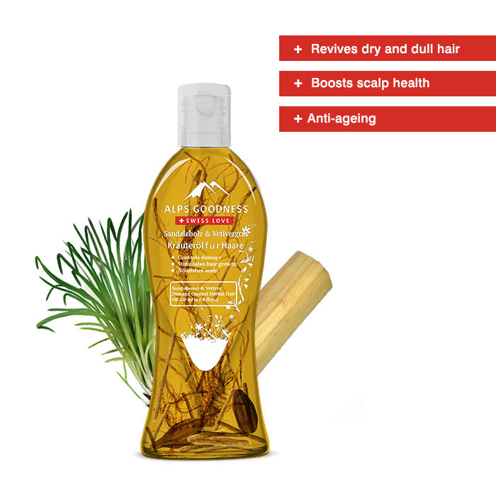 Buy Alps Goodness Herbal Hair Oil - Sandalwood & Vetiver (200 ml) - Purplle