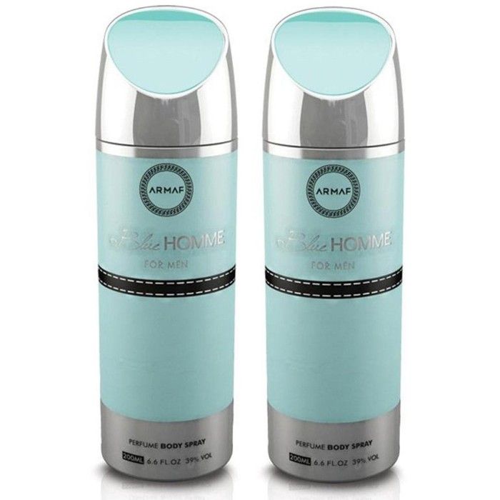 Buy Armaf Blue Homme Deodorant Spray For Men 200Ml Each- Set Of 2 - Purplle