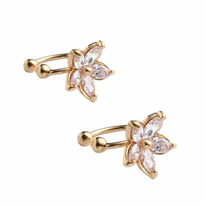 Buy Ferosh Zircon Flower Earclip - Purplle