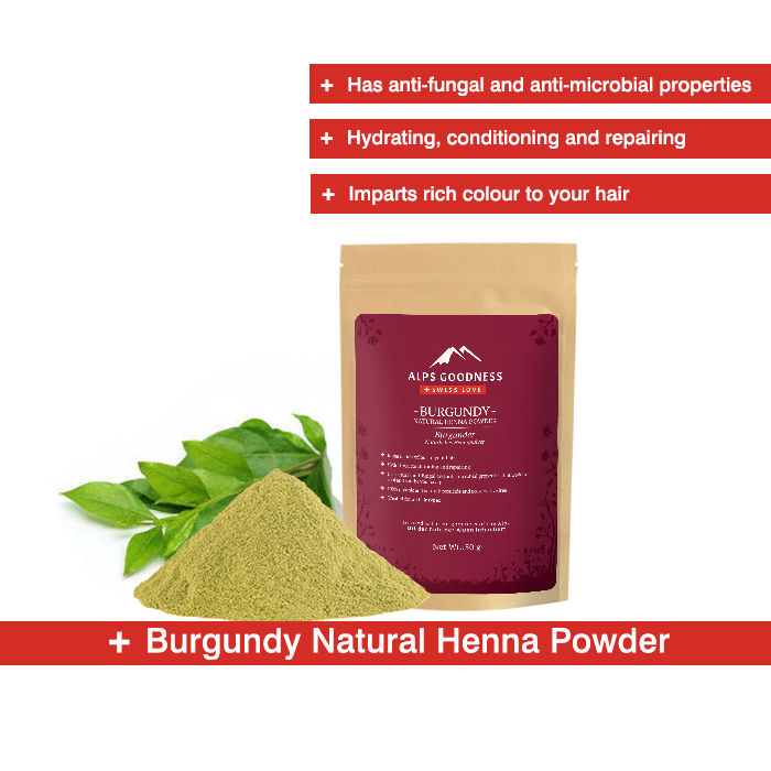 Buy Alps Goodness Natural Henna Powder - Burgundy (50 gm) - Purplle