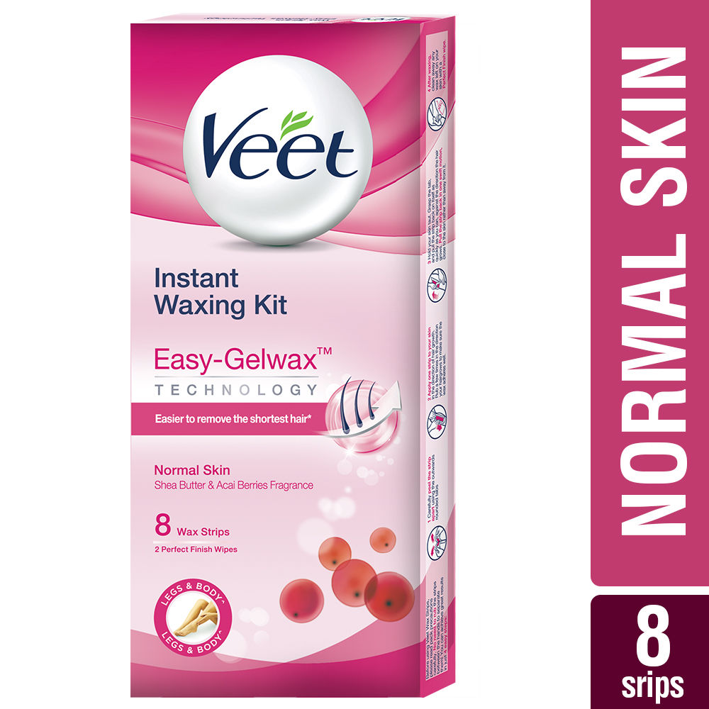 Buy Veet Full Body Waxing Kit, Easy-Gelwax Technology, Normal Skin- 8 Strips - Purplle