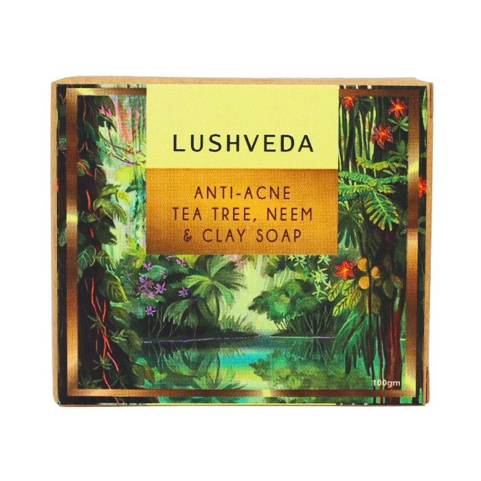 Buy Lushveda Anti-Acne Tea Tree, Neem & Clay Soap - Purplle