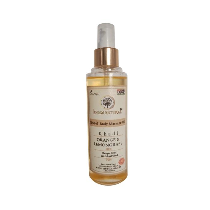 Buy Khadi Natural Orange & Lemongrass Herbal Body Massage Oil (210 ml) - Purplle